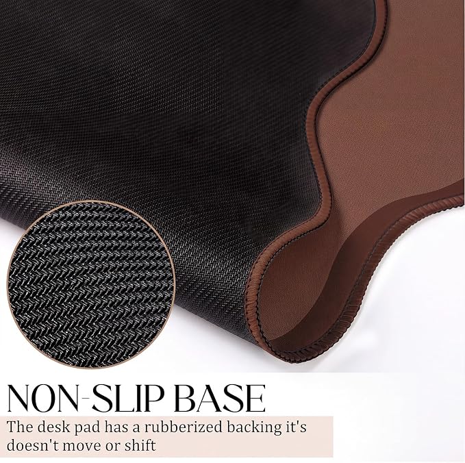 Hahafelt Scalloped Desk Mat Large Desk Pad Cute Coquette Table Mat Back to - Image 3