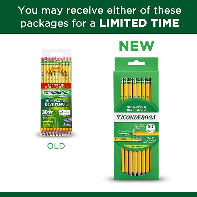 Ticonderoga Wood-Cased Pencils, Pre-Sharpened, 2 HB Soft, 6 Packs/180 Count - Image 5