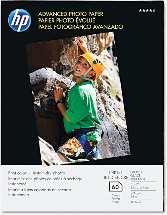 HP Advanced Photo Paper, Glossy, 5x7 in, 60 sheets (Q8690A)-DeskLoop Office