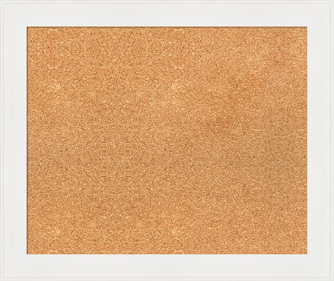 Amanti Art Natural Cork Board for Wall, 21x25 Vision Board with White Frame, Medium Corkboard Office Decor for Home Organization, Casual Corkboard Pinboard to Display Items for Home Organization in-DeskLoop Office
