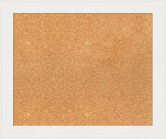 Amanti Art Natural Cork Board for Wall, 21x25 Vision Board with White Frame, Medium Corkboard Office Decor for Home Organization, Casual Corkboard Pinboard to Display Items for Home Organization in-DeskLoop Office