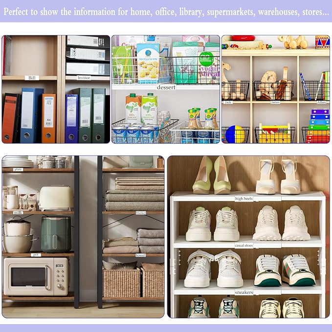 Shelf Label Holder, ELEMGULY 50 Pack Wood Shelf Label Holders Plastic Shelf - Image 3