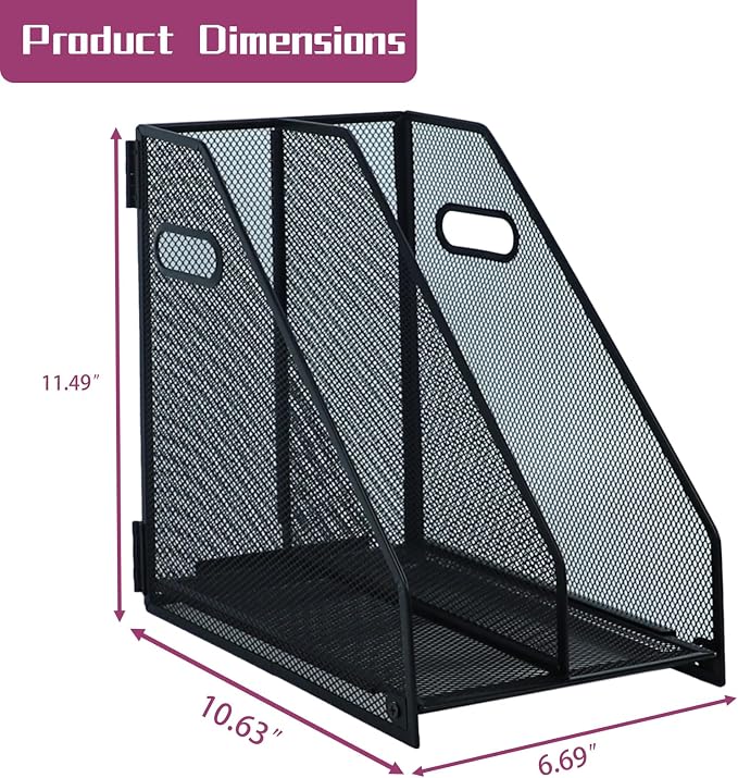 Desk Organizers, Metal Magazine File Holder - Image 2