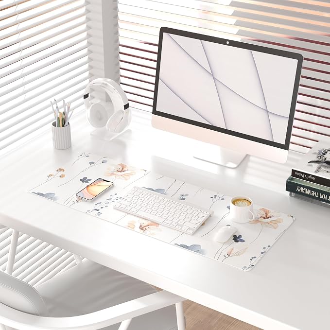 QIYI Large Mouse Pad, Floral Desk Mat - Image 2