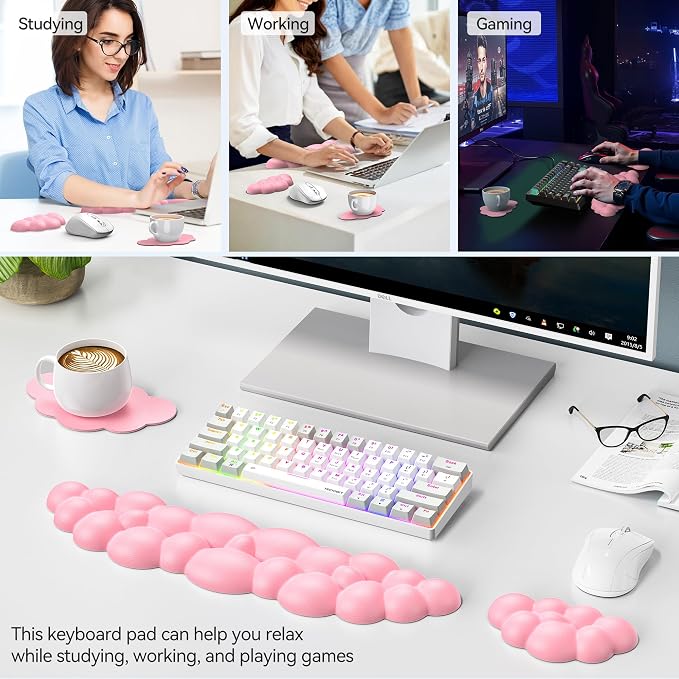 TECKNET Cloud Keyboard Wrist Rest Set, Cloud Wrist Rest - Image 7