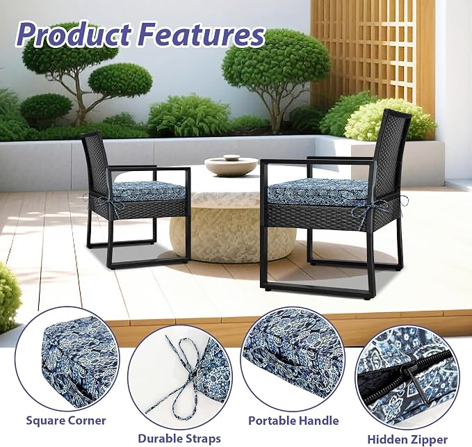 IPYNBAP Outdoor Chair Cushions Set of 4 -Waterproof Outdoor Seat Cushions - Image 5