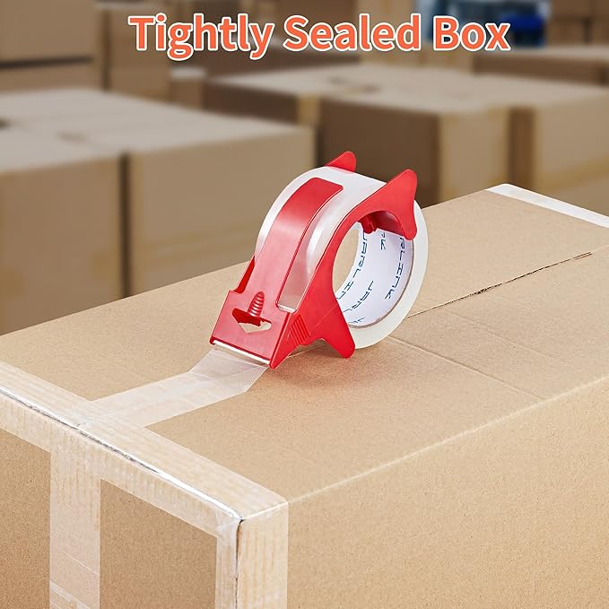 JARLINK 18 Rolls Clear Packing Tape with 3 Dispensers, Heavy Duty Packaging Tape Refills for Shipping Packaging Mailing, 2.8mil Thicker, 1.88 inches Wide, 55 Yards Per Roll, 990 Total Yards