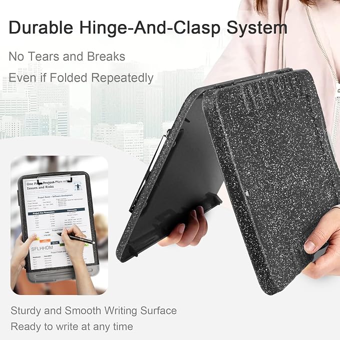 SFLHHDM Glitter Clipboard with Storage, Plastic Storage Clipboard with Pen - Image 4