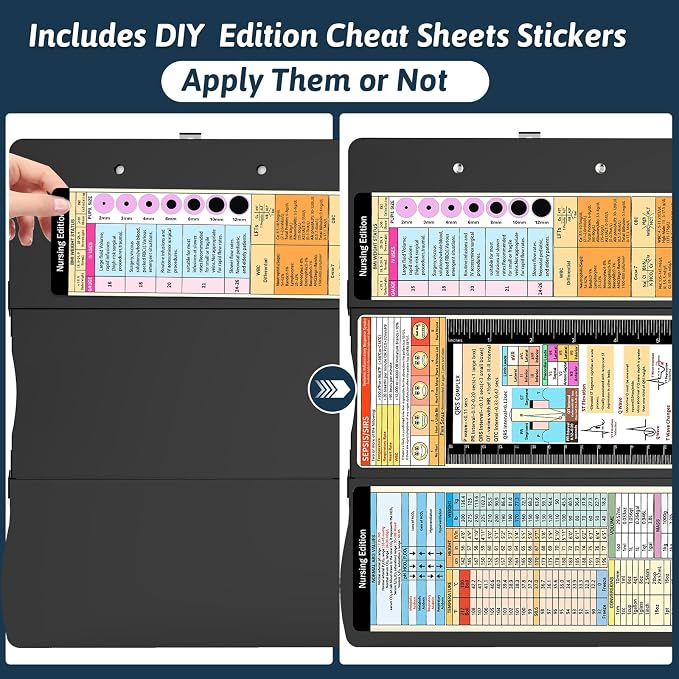 Trustnice Nursing Clipboard Foldable DIY Edition Medical Cheat Sheets Aluminum - Image 2