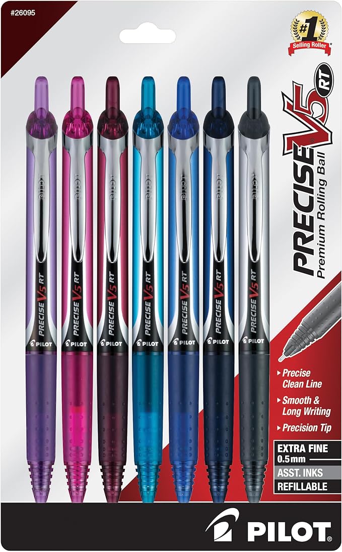 PILOT Pen 26095 Precise V5 RT Refillable & Retractable Premium Rolling Ball Pens by PilotCorporationofAmerica