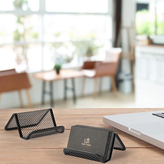 Mr. Pen- Metal Mesh Business Card Holders, 3 Pack, and Business Use, Flat and - Image 8