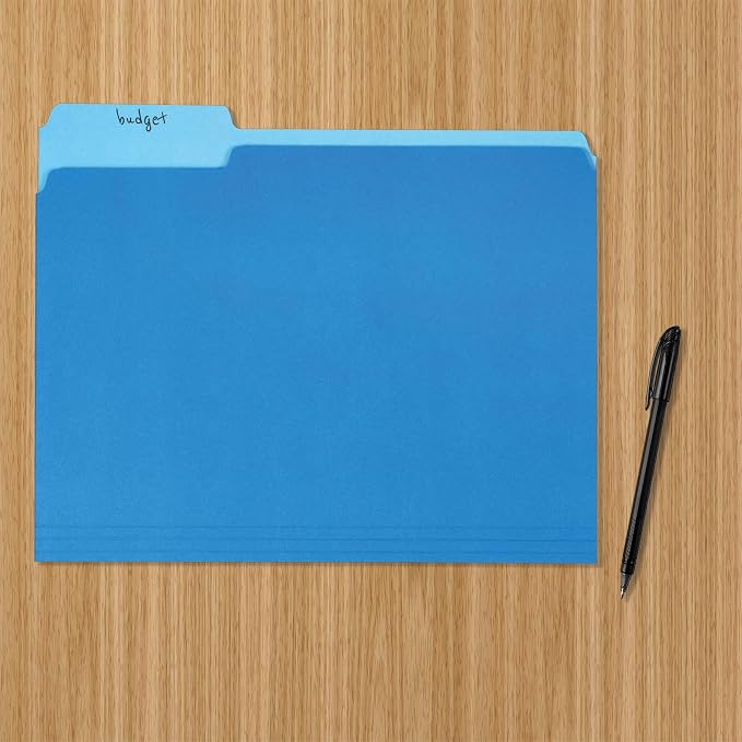 Amazon Basics File Folders for Organization, Letter Size, 1/3 Cut Tab, Sturdy - Image 5