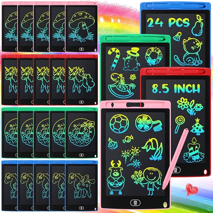 Zhehao 24 Pieces LCD Writing Tablet Doodle Board 8.5 Inch Colorful Reusable by Zhehao