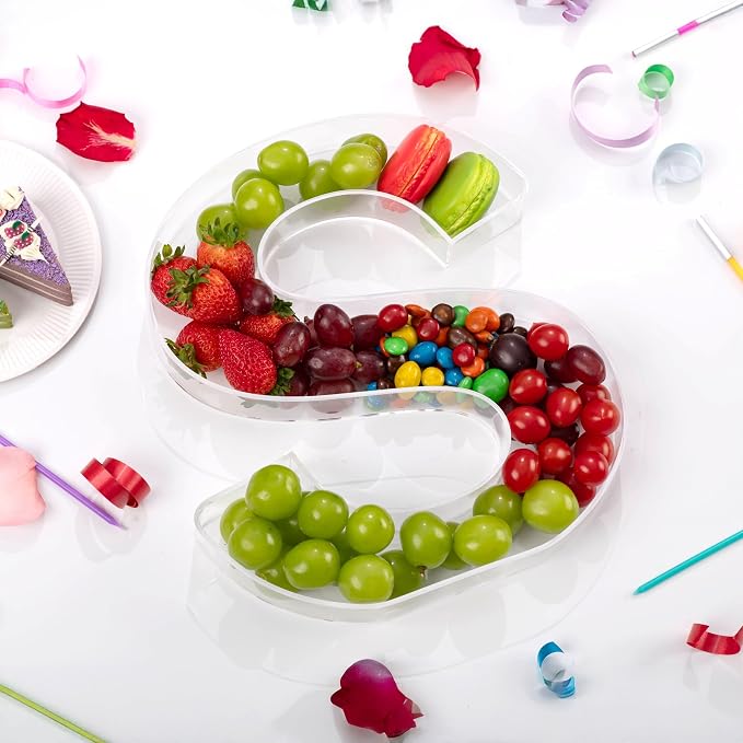 11" Clear Acrylic Letter & Number Charcuterie Tray-Reusable Fillable Alphabet - Image 2