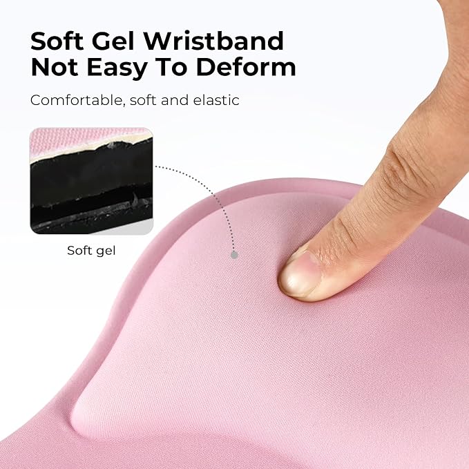 EooCoo Ergonomic Pink Mouse Pad - Image 4