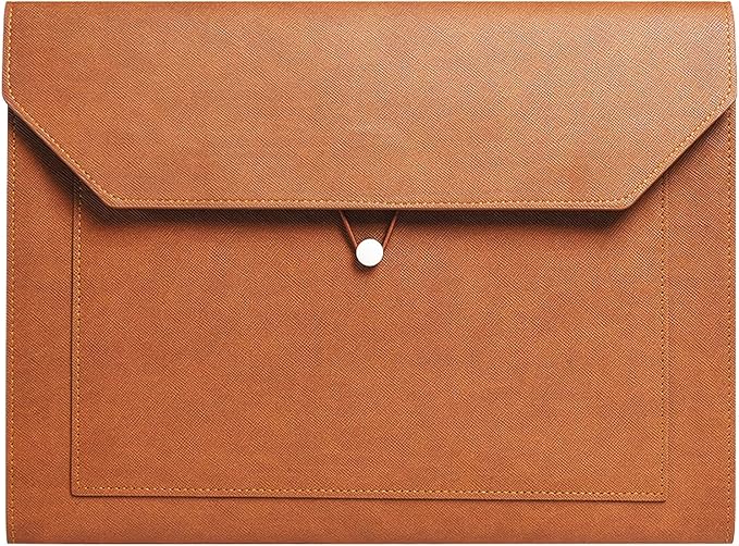 PU Leather A4 File Folder Document Holder 2 Pockets Portfolio Envelope Folder by yufocusqc