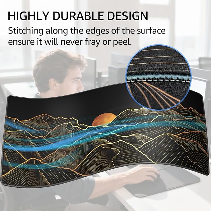 KTRIO Large Gaming Mouse Pad, Desk Mat, 31.5 x 15.7 in, Bright Rise, XXL | - Image 3
