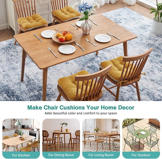 BETU Chair Cushions for Dining Chairs Set of 4, 3.5" Thick Kitchen Table Chair - Image 7