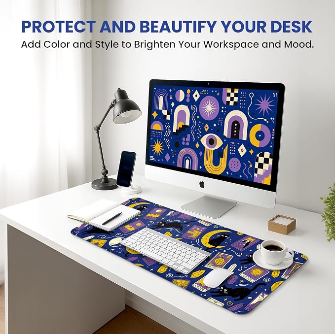 Aesthetic Desk Mat, Cute Mystic Cat Desk Pad Protector - Image 6