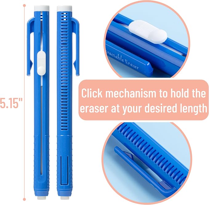 Mr. Pen- Retractable Mechanical Eraser Pens, 6 Pack, Winter Colors | Latex-Free - Image 3