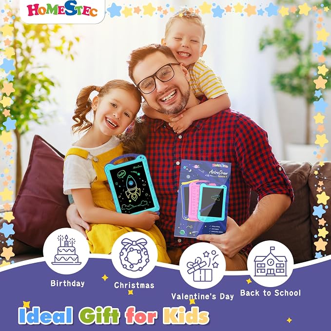 HOMESTEC Astrodraw Drawing Pad Toys, Colorful LCD Writing Tablet - Image 7