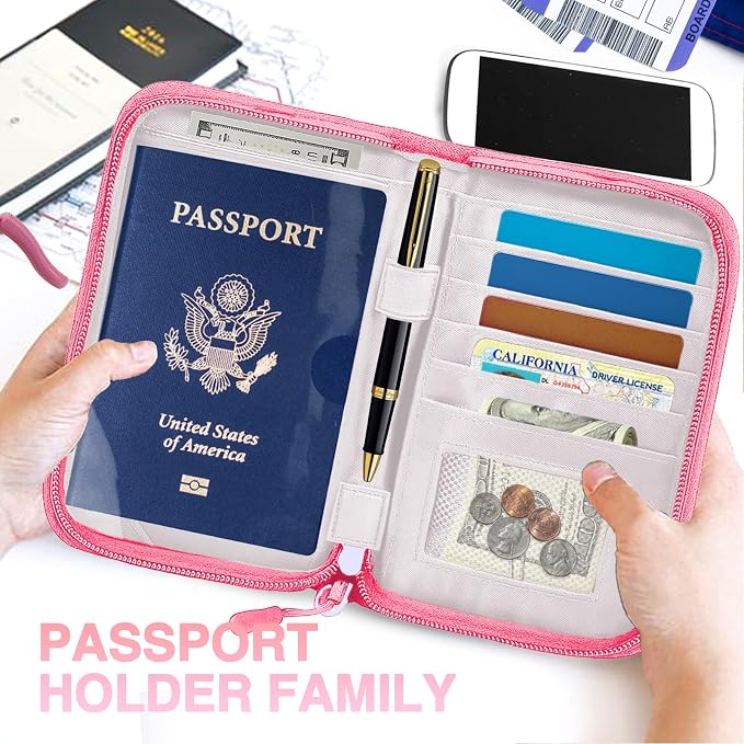 Passport Holder for Travel, Women Rfid Blocking Passport Wallet, Travel - Image 6