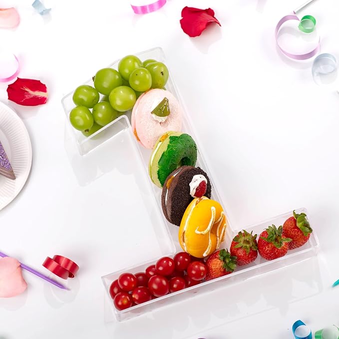 11" Clear Acrylic Letter & Number Charcuterie Tray-Reusable Fillable Alphabet - Image 2