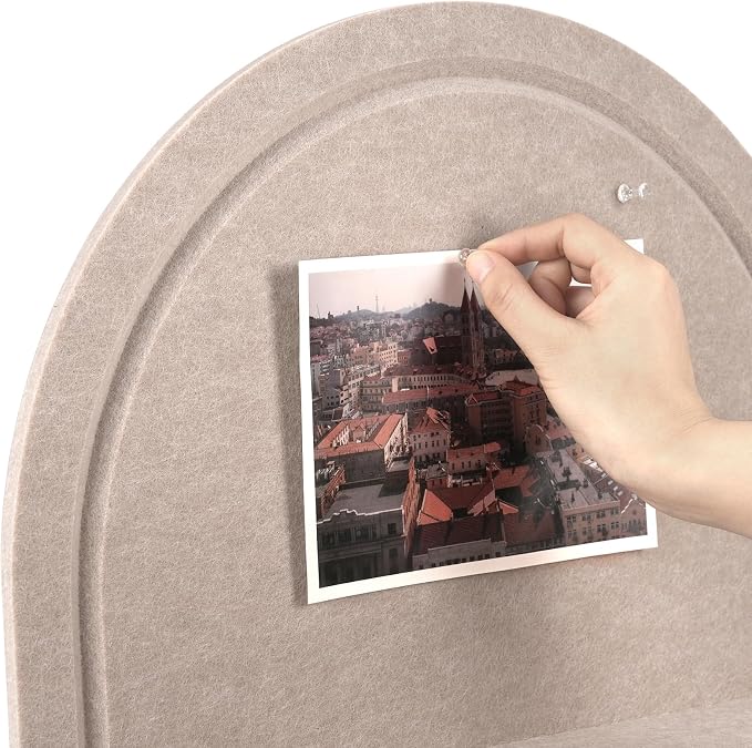 Arched Felt Bulletin Board, Sized 24" x 18" Cork Board Alternative Grooved Edge - Image 5