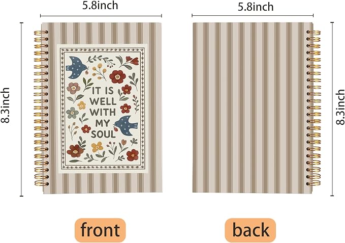 Ecezatik Christian Floral Bird Notebook Journal, It Is Well - Image 5