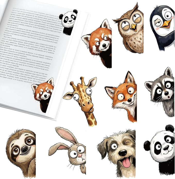 10PCS Funny Animal Magnetic Bookmarks by TheClover