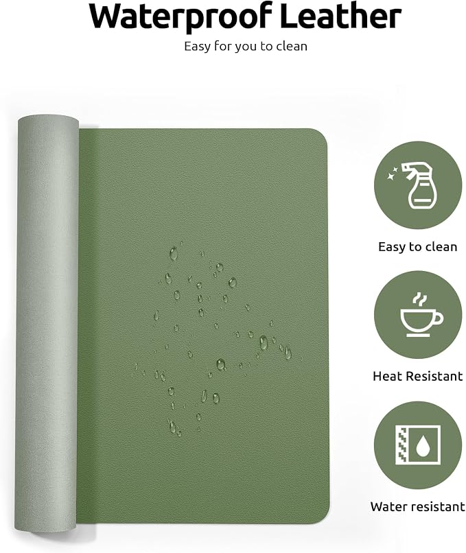 YSAGi Leather Desk Pad Protector, Office Desk Mat, Large Mouse Pad, Non-Slip PU - Image 4