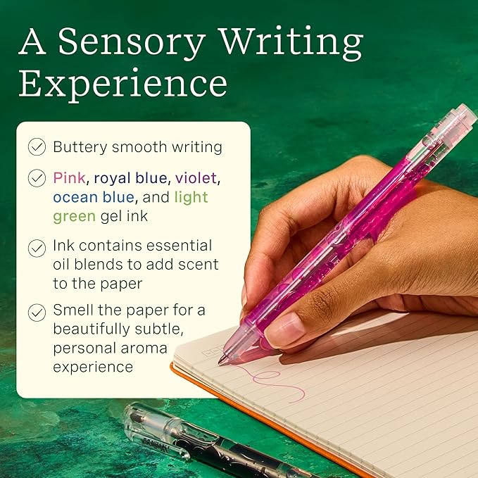 Lifelines Scented Lava Gel Pen Set, 5-Pack (Brights) - 0.5mm Colored Gel Pens Infused with Scented Essential Oil Blends & Mesmerizing Lava - School Supplies for College Kids & Adults-DeskLoop Office