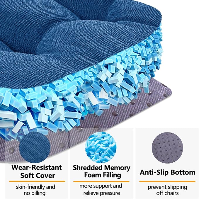 MAGIC ELEPHANT Chair Cushions for Dining Chairs, Memory Foam Kitchen Chair - Image 3