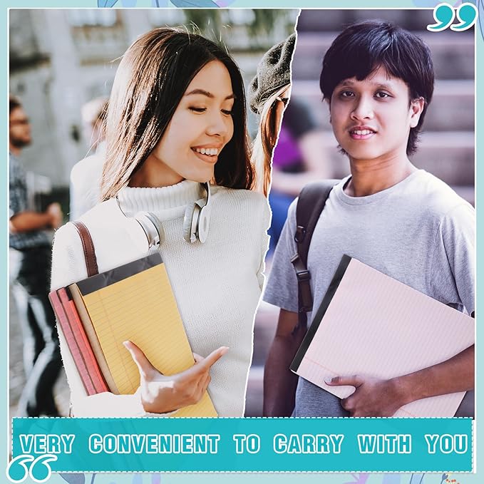 Fuutreo 8 Pcs 8.5'' x 11'' Colored Legal Pad Writing Pads Narrow Ruled 50 Sheets Per Notepad Perforated Writing Notepad Office Supplies for College Office Business (Candy Color)-DeskLoop Office