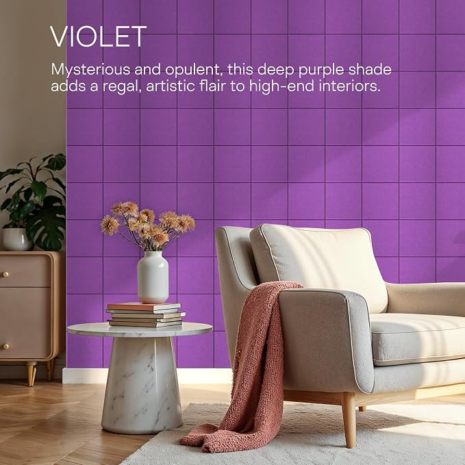 MaxGear Felt Bulletin Board 48" x 36", Violet Felt Wall Tiles Wall Decor | - Image 6