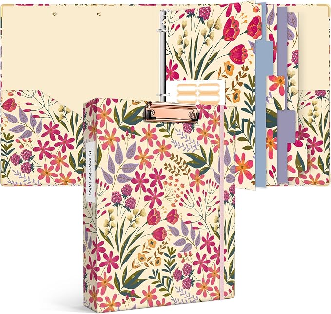 Ospelelf 3 Ring Floral Binder by OspelelfOfficeSupplies
