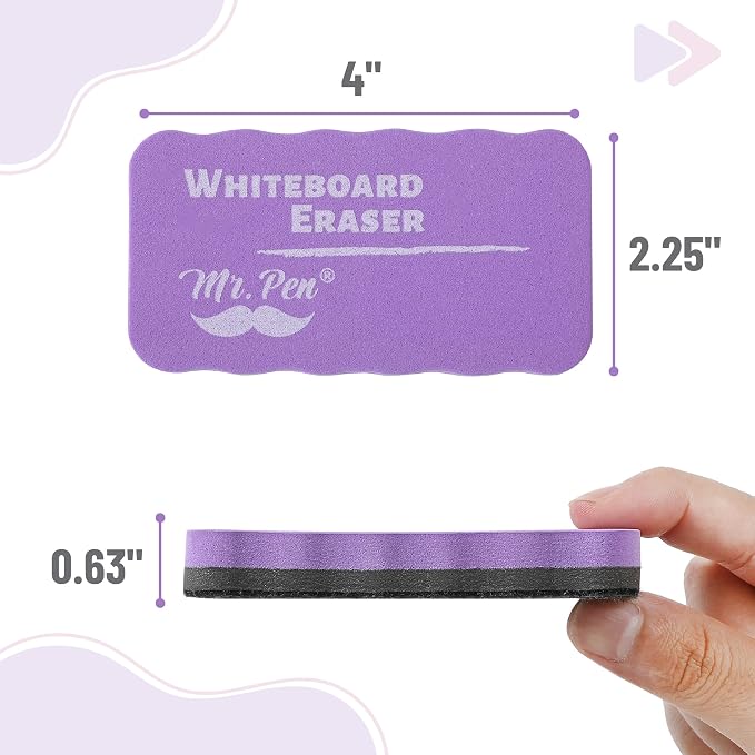 Mr. Pen- Magnetic Dry Erase Erasers, 8 Pack | Colorful Magnetic Whiteboard - Image 3