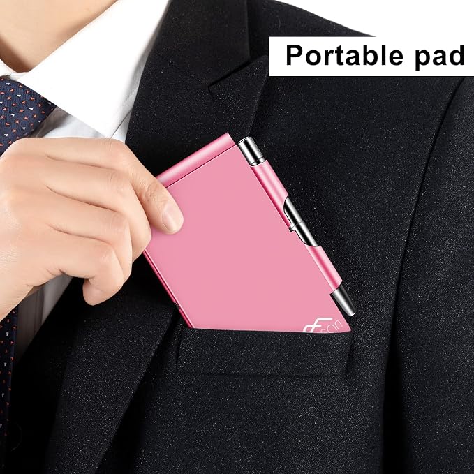 amassan Metal Pocket Notebook, Small Pocket Notepad Aluminum Note Case - Image 3