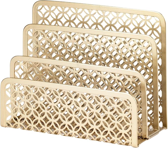 BLU MONACO | Gold Desk Mail Organizer by Blu_Monaco