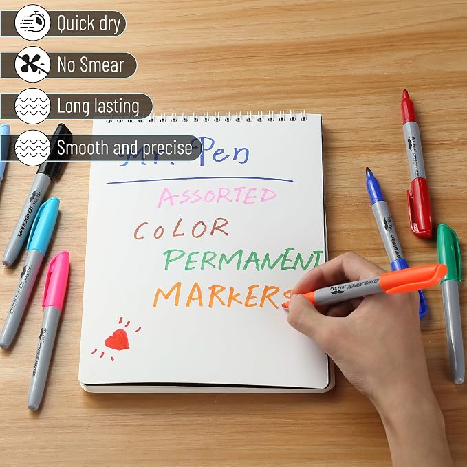 Mr. Pen- Permanent Markers, 12 Pack, Fine Point Markers | Permanent Markers - Image 3