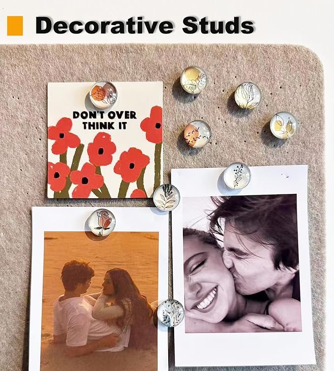 24 Glass Decorative Push Pins, Cute Bulletin Board Pins, Cute Thumbtacks - Image 2