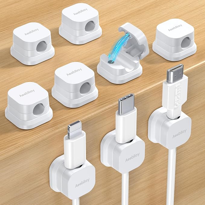 9 Pack Magnetic Cable Clips Cord Holder, Desk Cable Management Accessories by Aeebliay