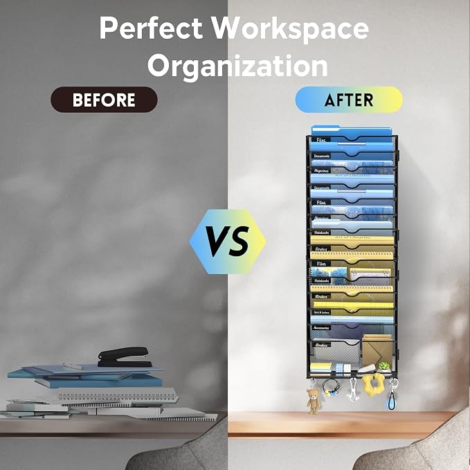 SUPEASY 15 Tier Wall File Organizer - Image 8