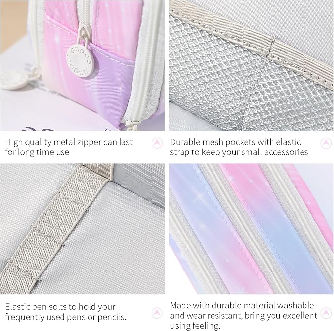 CICIMELON Large Capacity Pencil Case 3 Compartment Pouch Pen Bag - Image 7