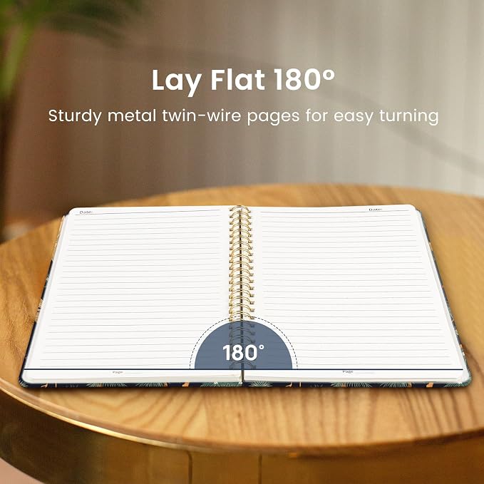 Taja Spiral Journal Notebook for Women, Pretty Hardcover Lined Notebook for - Image 4
