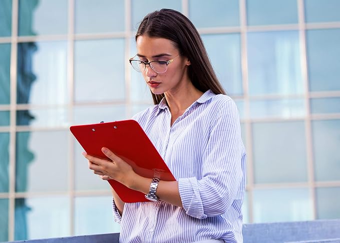 Better Office Products Red Plastic Clipboards, 12 Pack, 12.5 x 9 Inch, Low - Image 2