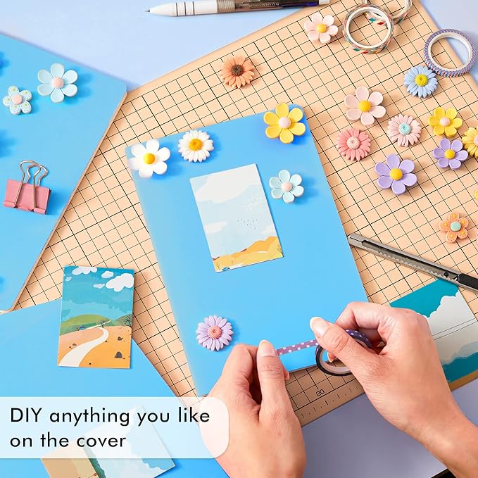 8 Pack Soft Cover Journal Bulk, Feela Notebooks College Ruled for Work, Lined Travel Journal for Women Men, Note Taking Notebook School Supplies Business Writing, 8.2” x 5.5”, A5, Blue-DeskLoop Office