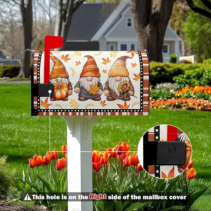 Fall Gnomes Mailbox Covers Magnetic Autumn Maple Leaves Mailbox Cover Standard - Image 5