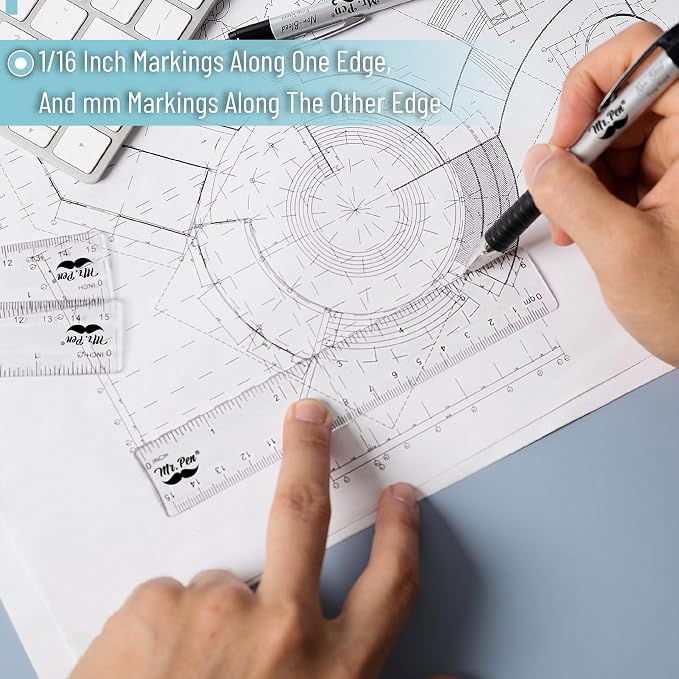 Mr. Pen- Bulk Plastic Rulers, 6 Inch, 18 Pack, Easy-to-Read Markings | - Image 4