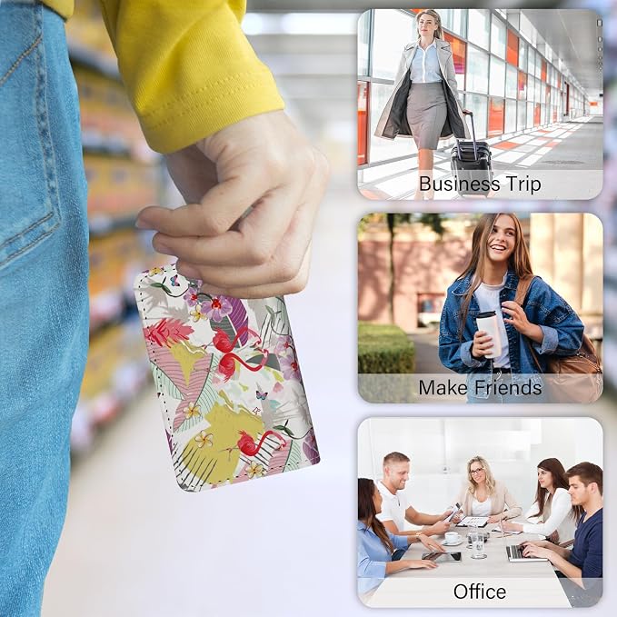 Business Card Holder，PU Leather Business Card Case Color Printing Pattern Card - Image 7